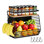 Black Magnetic Refrigerator Organizer with Wood Lid, Metal Spice Rack and Hanging Storage Basket for Fridge Single