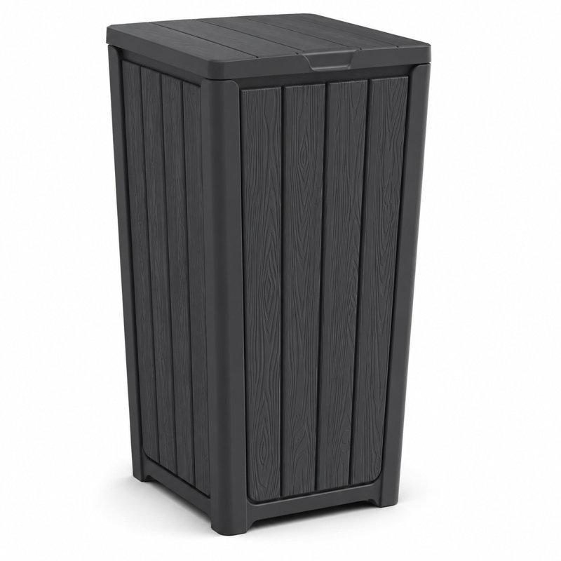 Poubelle d'extérieur 35 gallons avec couvercle, Noir