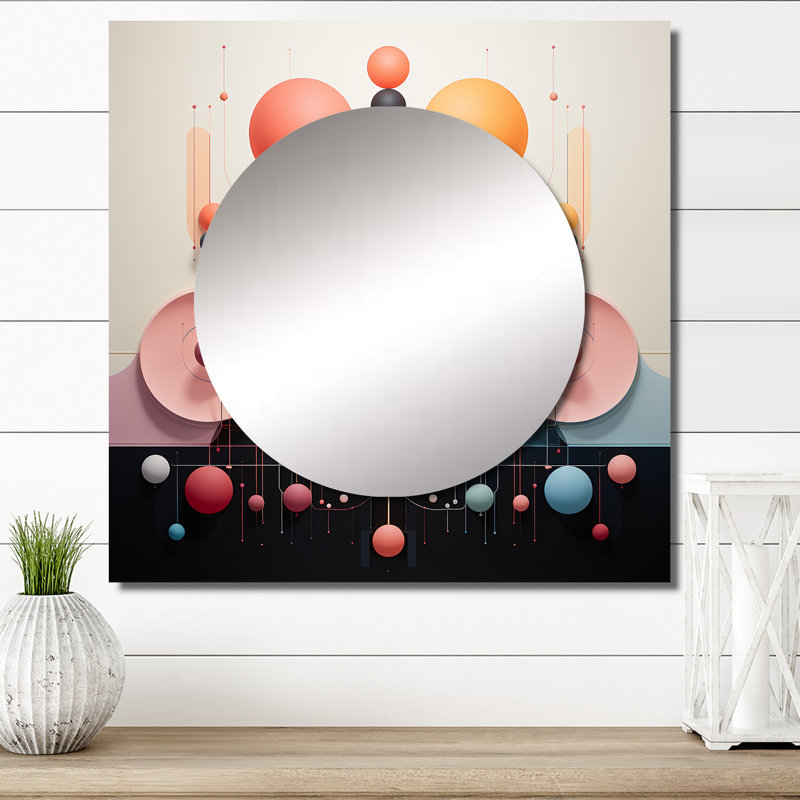 Laureta - Abstract Landscape Square Mirror For Wall Art Decor, 23" x 23"