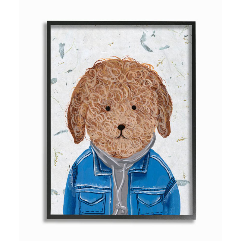« hipster dog sweatshirt caniche drôley animal » par melissa wang-impression sur dessin, H 14 po x l 11 po x P 1,5 po