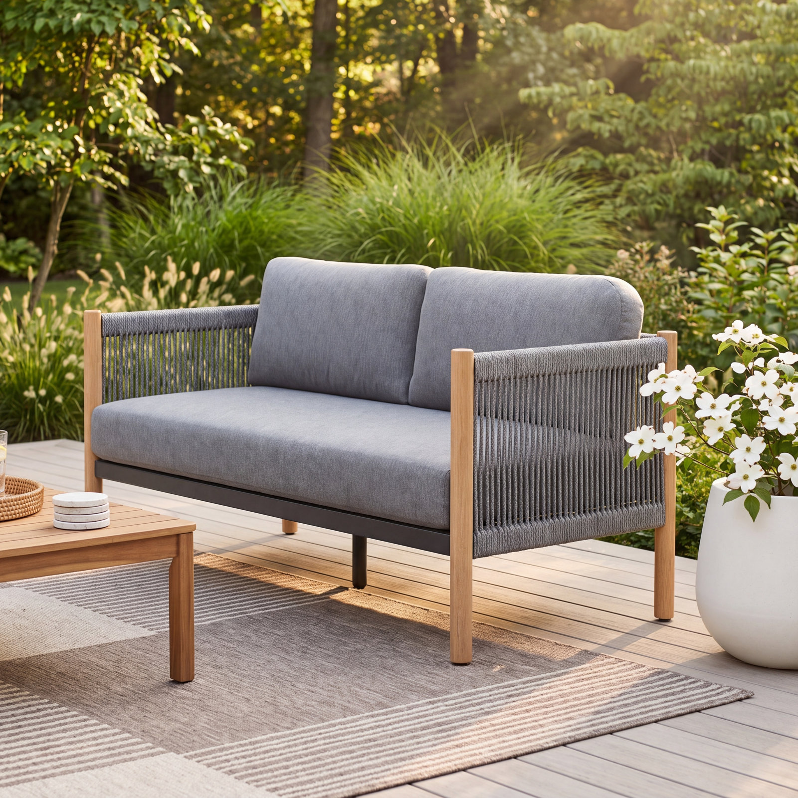 Palina 63" Teak Patio Loveseat