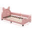 Twin Padded Daybed With Cartoon Ear-Shaped Headboard