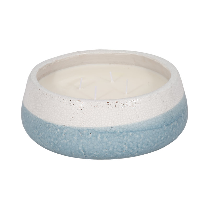 Bougie en céramique faite à la main avec plusieurs mèches - Bougie en cire parfumée durable dans un récipient décoratif réutilisable pour la décoration et la détente