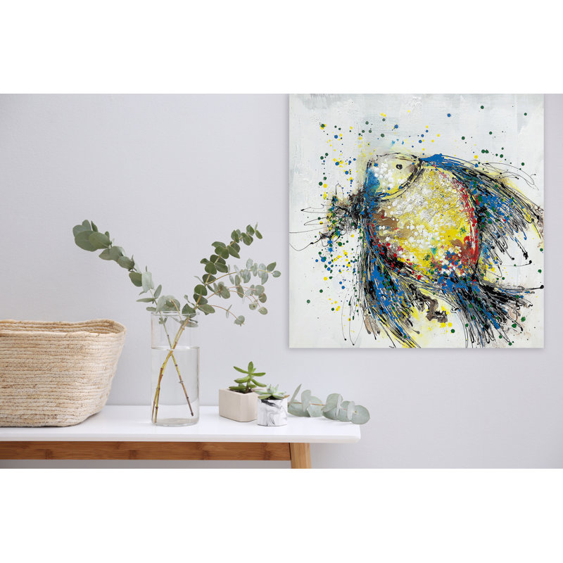 Poisson - impression sur toile tendue, H 20 po x l 20 po x P 1,5 po