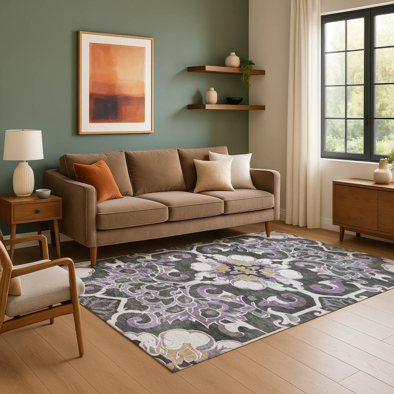Premium Machine Washable Ralston AMF1947 Global Rug, Rectangle 2'6" x 3'10"