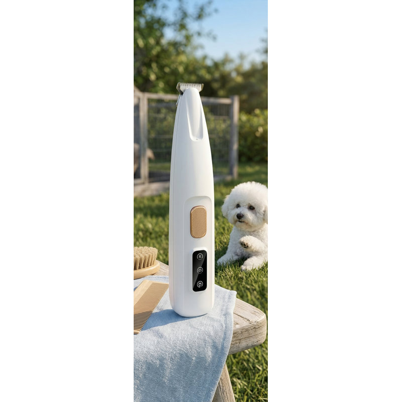 Tondeuse pour chien améliorée avec affichage à DEL, lame de 18 mm de largeur, rasoir imperméable et micro-précision rechargeable pour les pattes, les oreilles, le visage, le croupion et les yeux, faible bruit