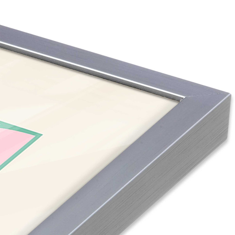 «Bauhaus Pastel Play» par Looks Printables, Papier avec cadre en chrome poli, H 25,25 po x l 19,25 po x P 1,25 po
