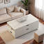 Table basse relevable moderne avec 2 tabourets, rangement caché, tiroirs et table pliante