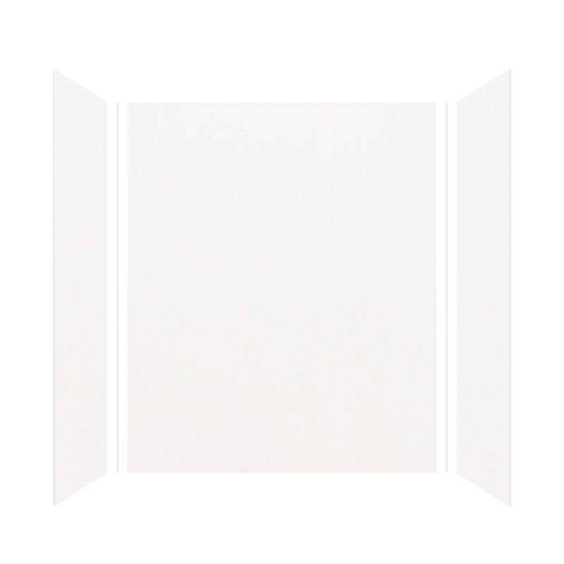 Expressions Solid Surface 36" W x 36" D x 72" H 3-Piece Trimmable Shower Wall Panel Kit, White, 72" H x 60" W x 36" D, White