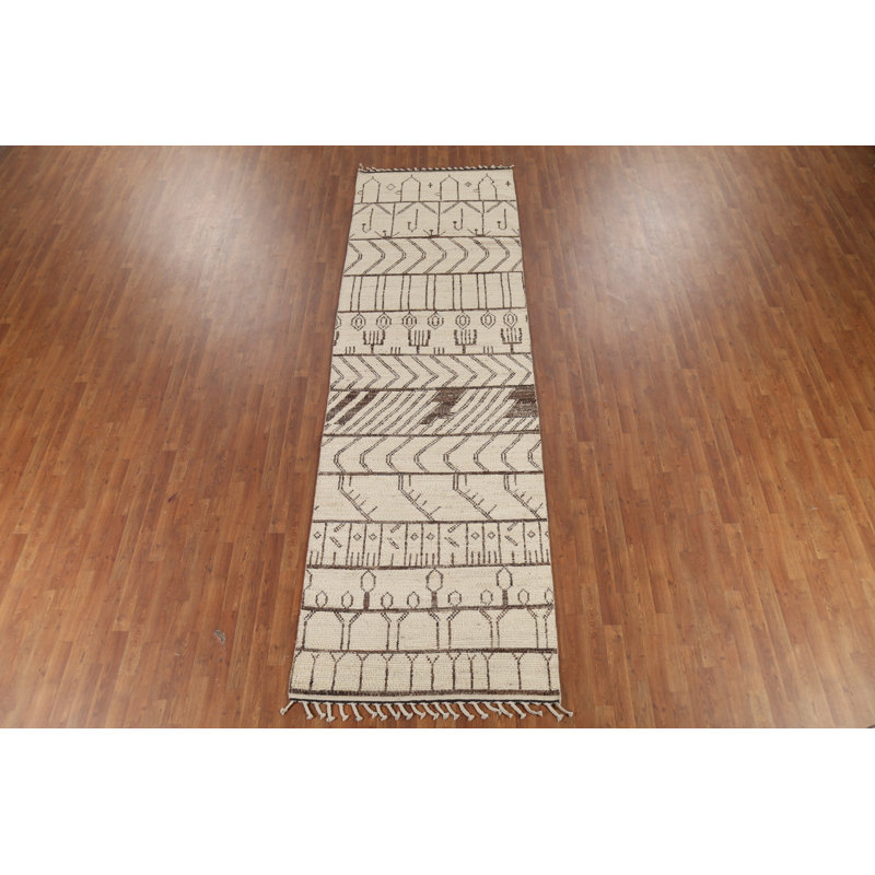 Tapis marocain ivoire fait à la main