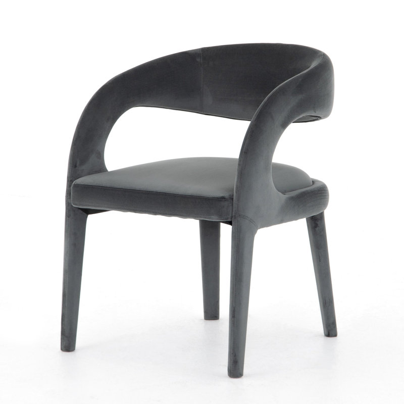 Hawkins Standard Upholstered Arm Chair, Charcoal Velvet