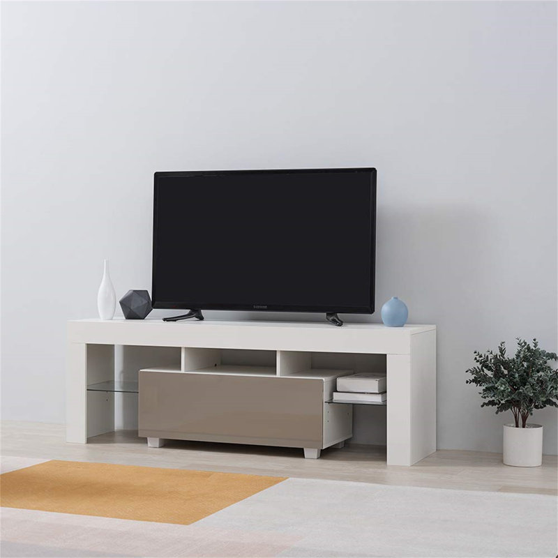 Annaley Unfinished TV Stand for TVs up to 58", White / Grey