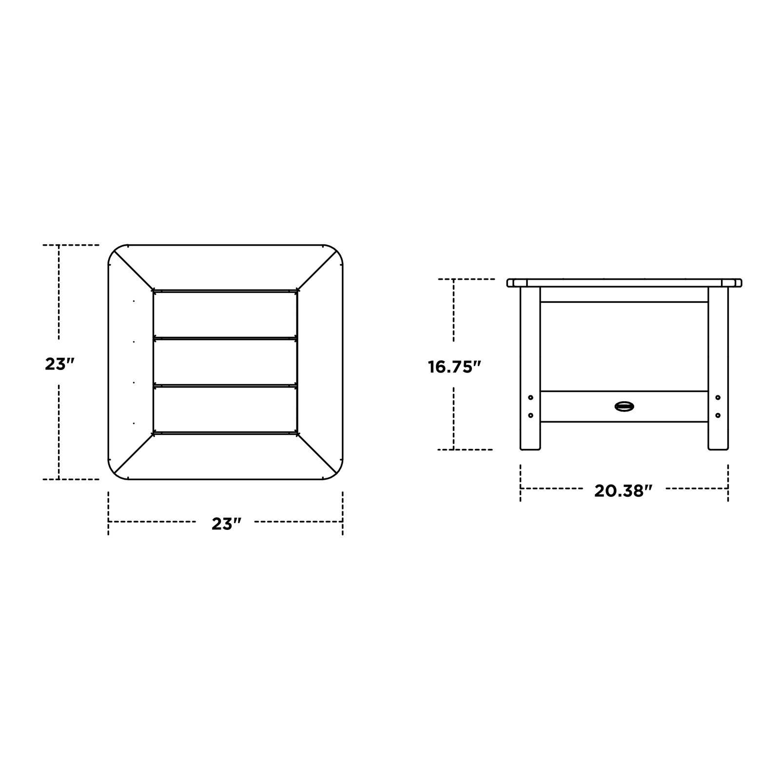 POLYWOOD® Harbour 23" Patio Side Table, Slate Gray