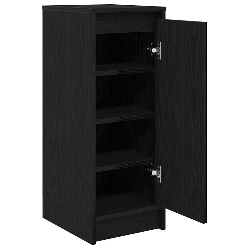 Shoe Cabinet 29.5X34x76 Cm Engineered Wood, Black Oak