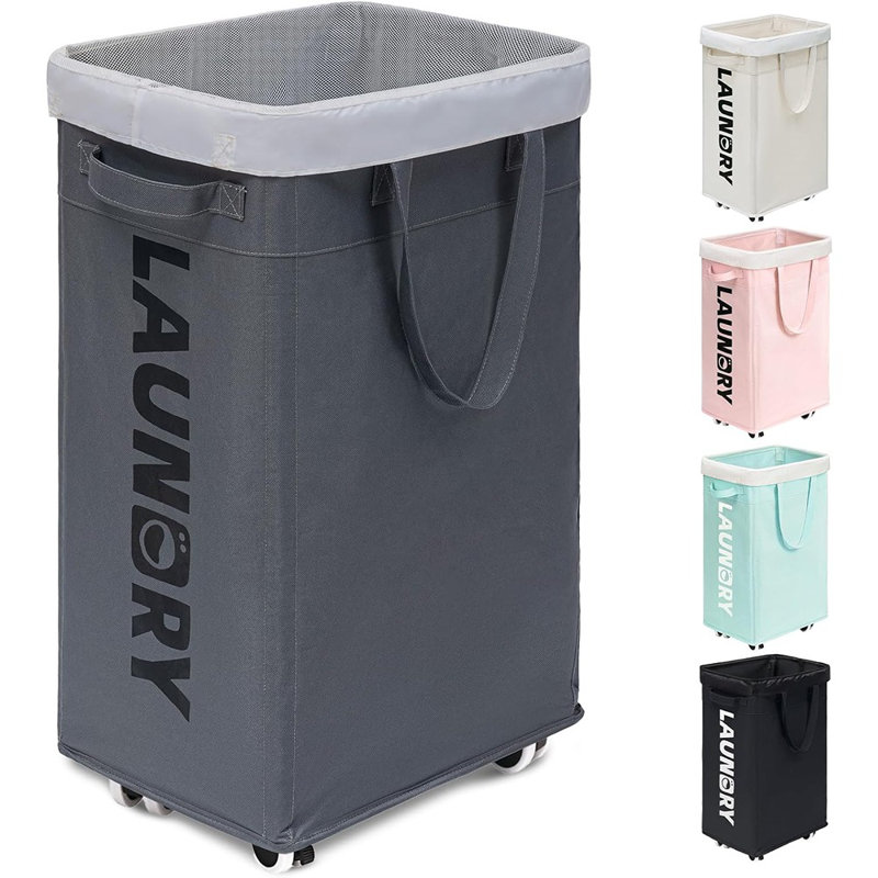 Panier à linge avec roulettes, jambon pliable 75L ...
