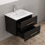Meuble-lavabo mural moderne de 24 po avec lavabo en céramique et tiroirs doubles Alderidge
