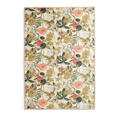 Clarke & Clarke Floral Digitally Printed 76cm X 150cm Area Rug