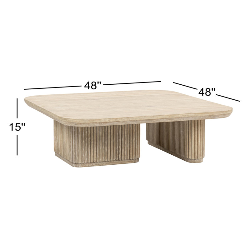Vander Wood Square Coffee Table, Cream Washed
