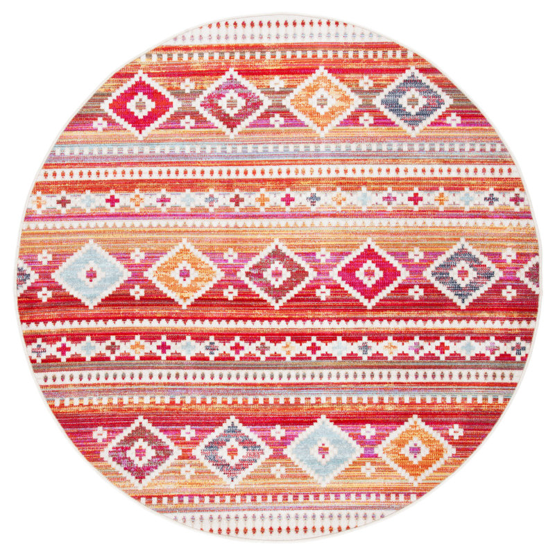 Virgil 200 Performance Southwestern Indoor/Outdoor Area Rug, Round 6'7"
