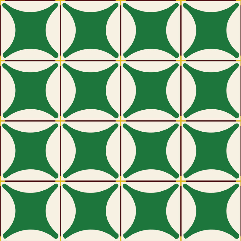 Traveler Tile Wallpaper, Non-Pasted, Kelly Green