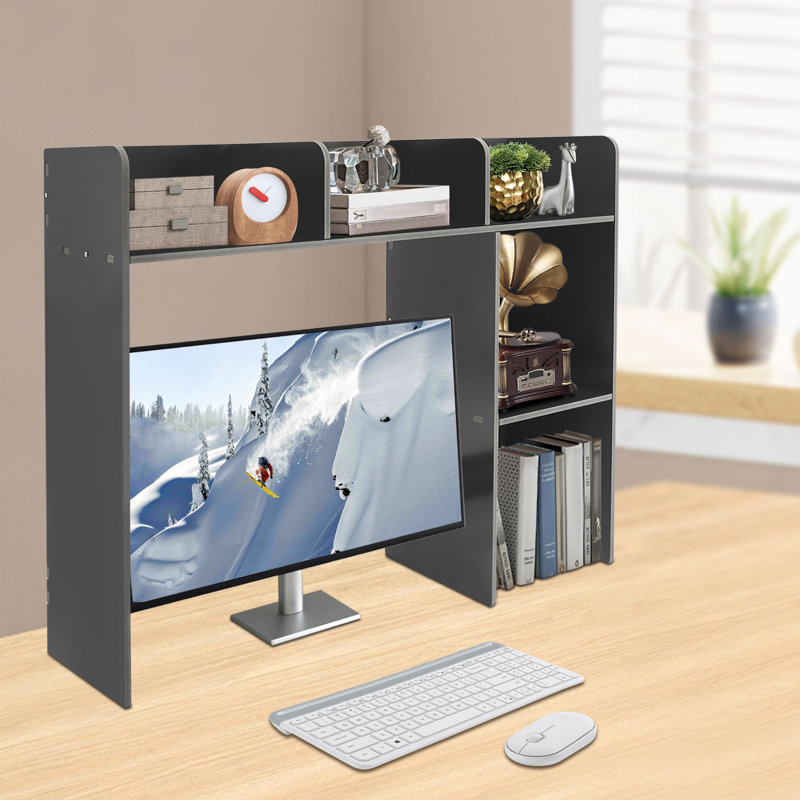 Lalaine 28.9" x 37.2" Wood Standard Bookcase, Black
