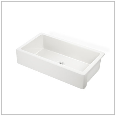 30"L X 19" W Farmhouse/Apron Front White Ceramic Kitchen Sink