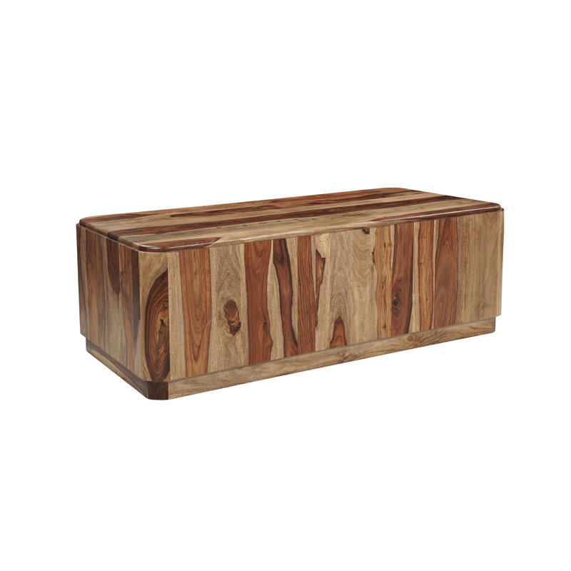 Durango Solid Wood Rectangular Block Coffee Table 51" in Light Brown , Medium Wood