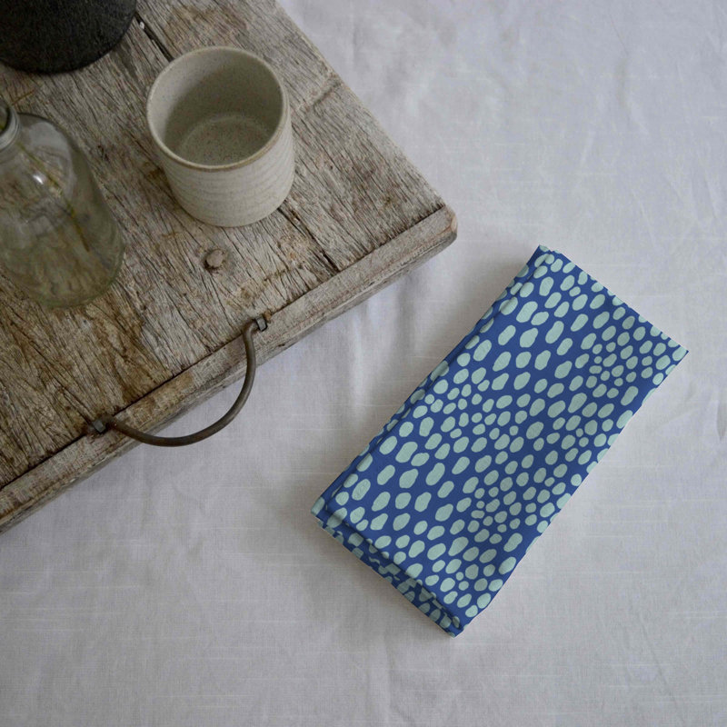 Cadi 100% Cotton Animal Print Square Napkin, Blue