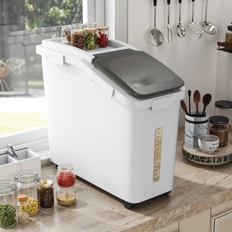 Grand bac à farine pour cuisine 11,4 gallons, Blanc