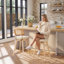 Tabouret de comptoir pivotant de 26,2 po avec dossier en canne de rotin et structure en bois massif Uniondale-18285989-260546551