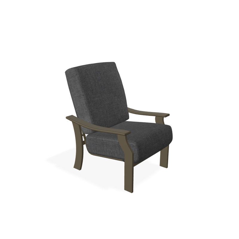 St. Catherine Outdoor Lounge Chair, Textured Beachwood, Cast Slate Sunbrella® Plainweave