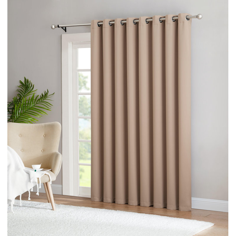 Très large rideau obscurcissant NICOLE PATIOS, L 54 po x L 63 po, Taupe
