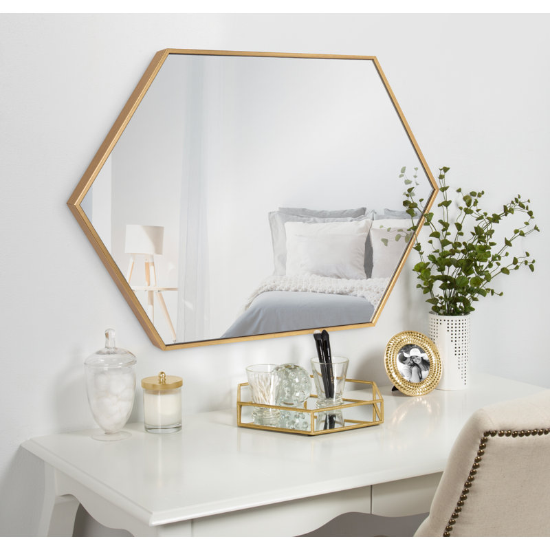 Miroir décoratif Logsdon, 36,73 po x 24,72 po, Doré