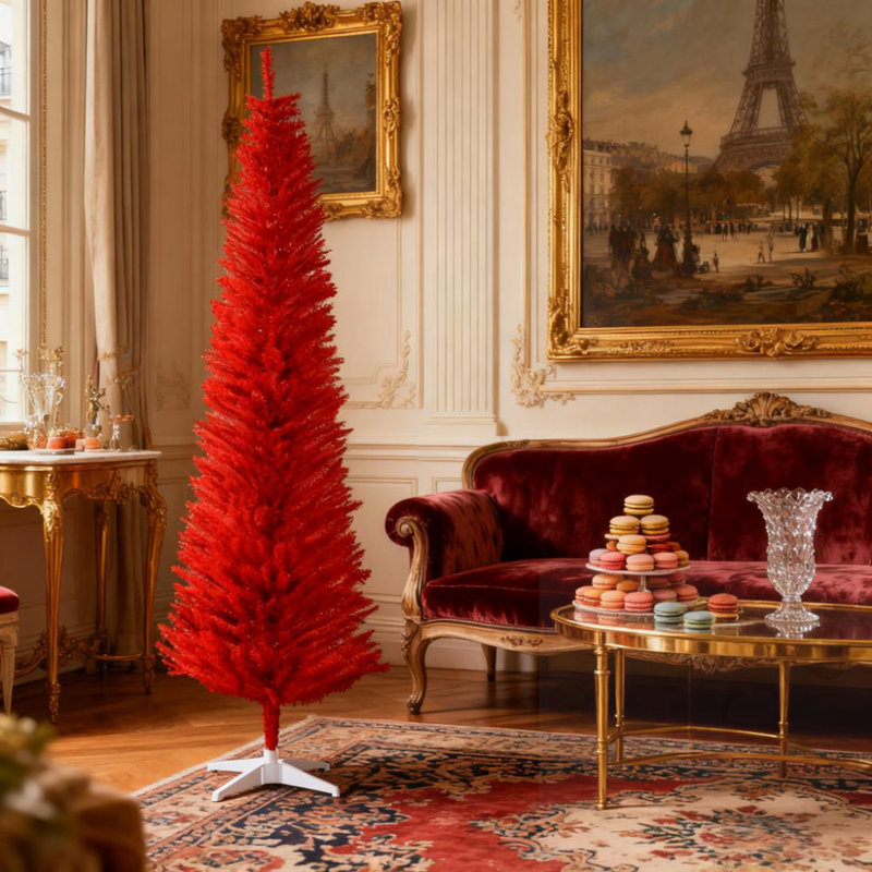 Arbre de Noël 7 pi, Rouge
