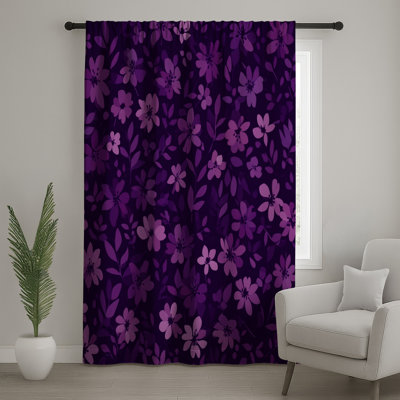 Flowers Window Curtains, Floral Sheer & Blockout Curtains - 1 Panel