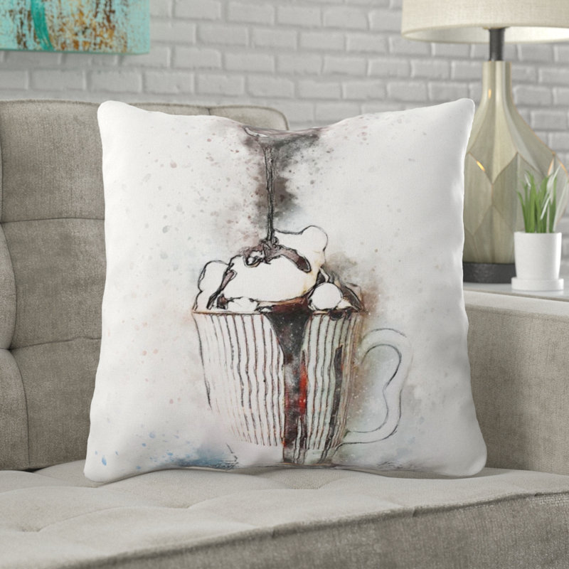  Coussin chocolat, Intérieur, Microsuède