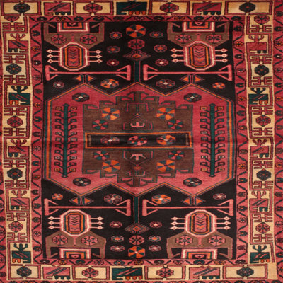 Tapis traditionnel rouge / noir Slezak
