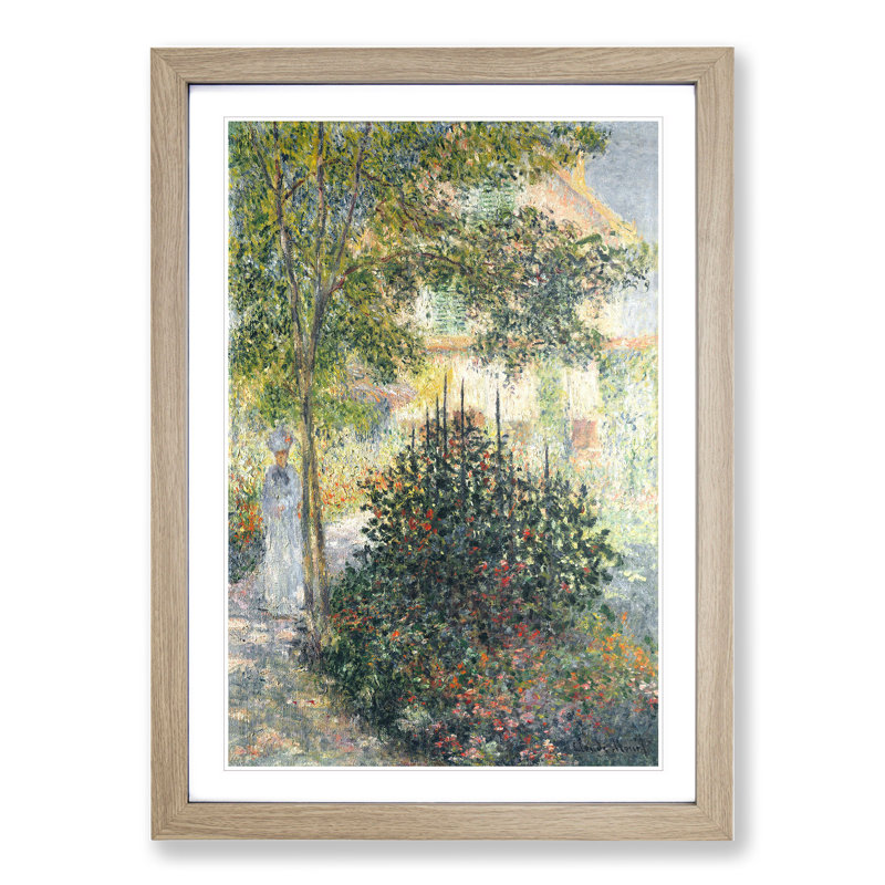 Camille in the Garden at Argenteuil by Claude Monet - Picture Frame Painting, Oak Framed, 36cm H x 27cm W x 2cm D
