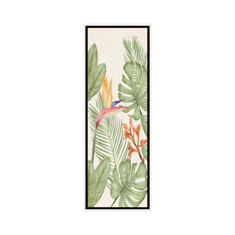 «Tropic Panel II», reproduction d'art sur toile encadrée, 36" H x 12" W, Reproduction encadrée sans passe-partout, Blanc