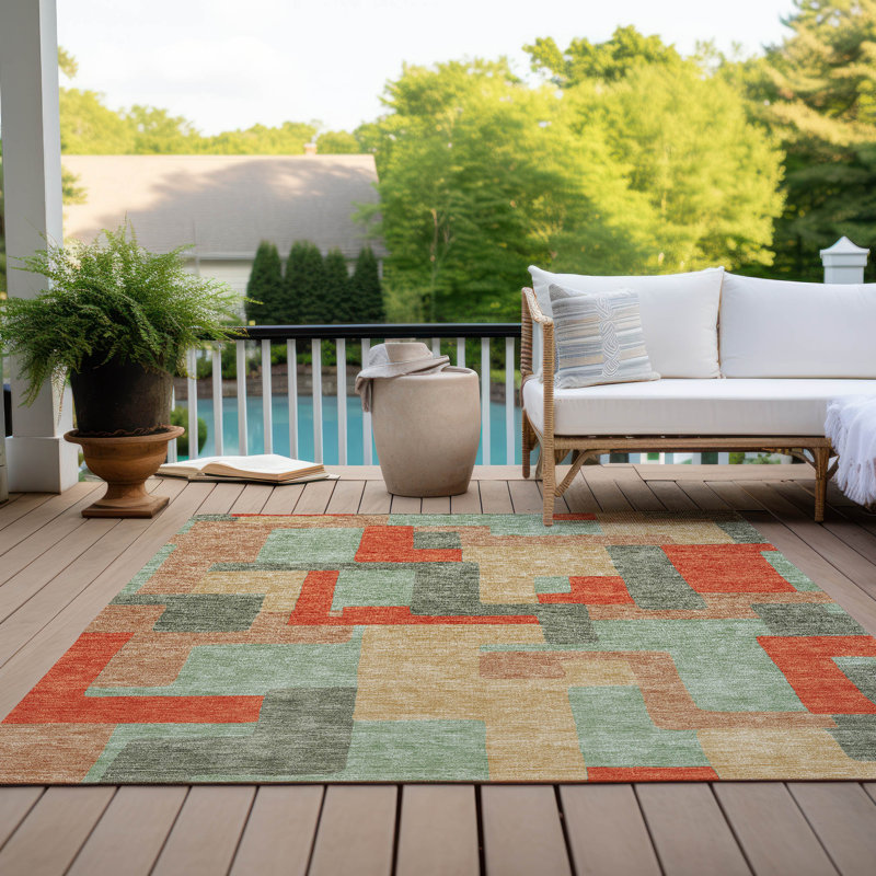  Tapis intérieur / extérieur antidérapant Chayden, Rectangle 10' x 14'