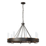 Banded 8 - Light Unique / Statement Wagon Wheel Chandelier