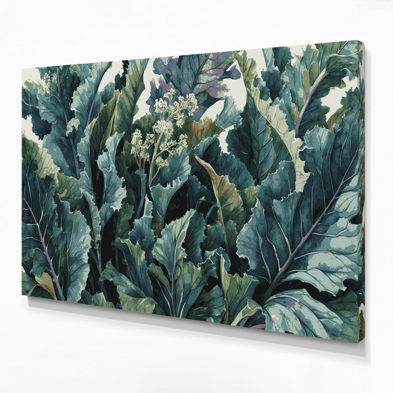Art mural sur toile légumes chou de mer bleu, H 16 po x l 20 po