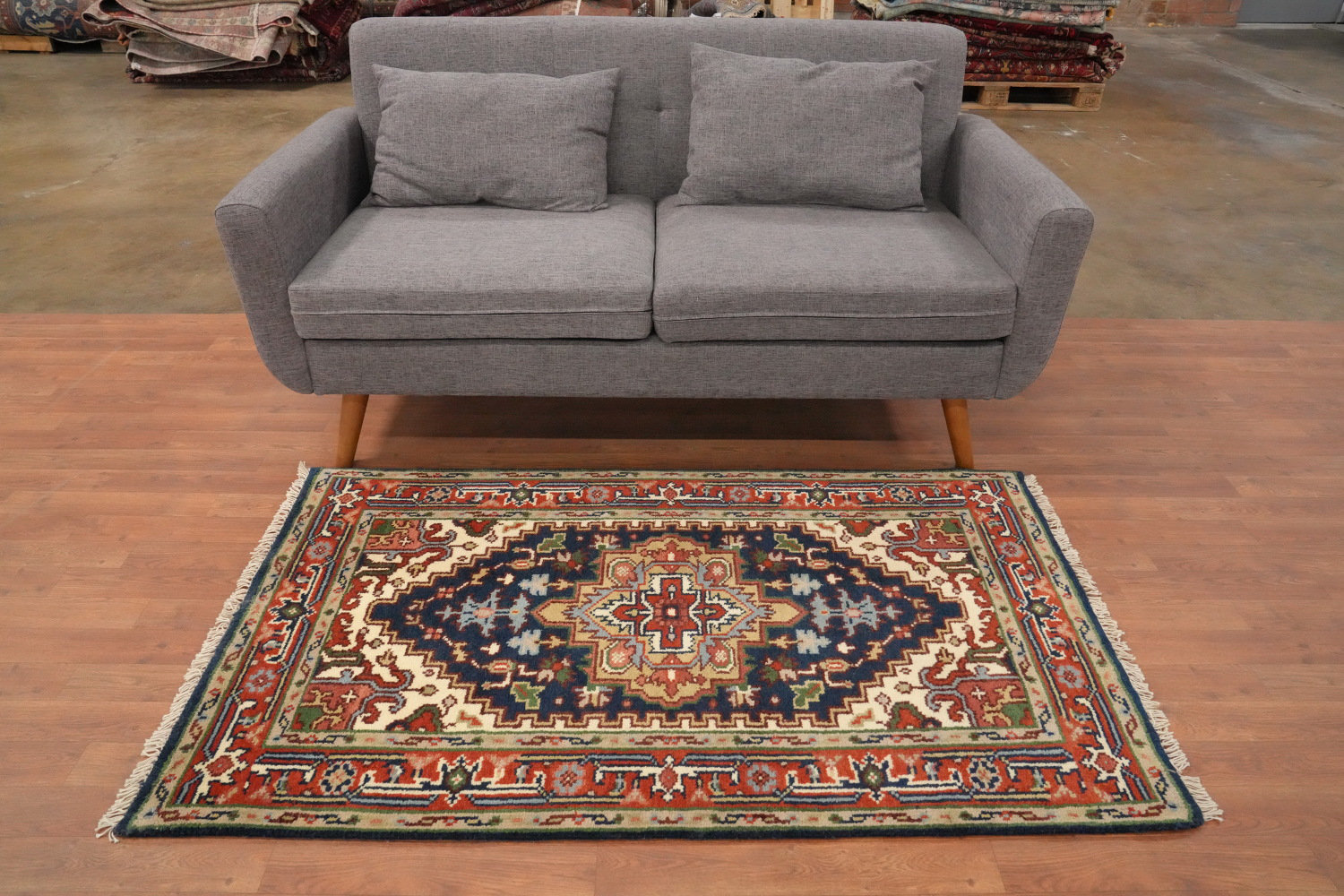 Wildon Home® Blue Medallion Traditional Handmade Rug 3x5 | Wayfair