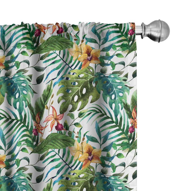 Leaf Semi-Sheer Rod Pocket Curtain Panels, 28" x 84"