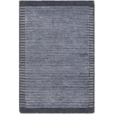 Felipa Hand-Knotted Blue Striped Rug