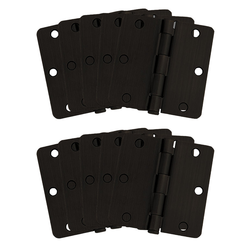 3.5" H x 3.5" W Butt Bearing  Door Hinges, Oil Rubbed Bronze