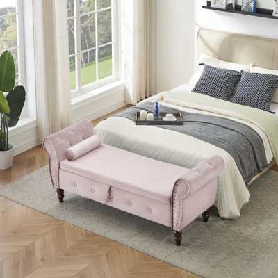 Banc de rangement en velours Larain