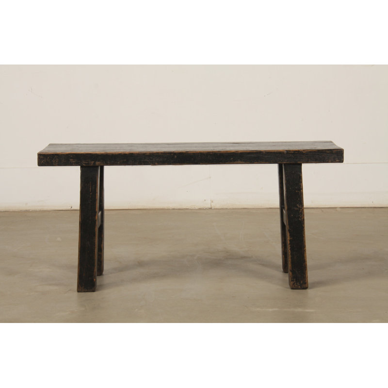 43 Inches Long Vintage Bench Distressed Black