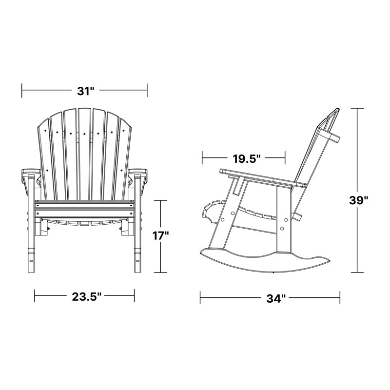 Chaise berçante Heritage Adirondack, Bleu patriote / blanc