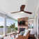 52" 3 - Blade Wood Flush Mount Ceiling Fan with Remote Control and Light Kit Included